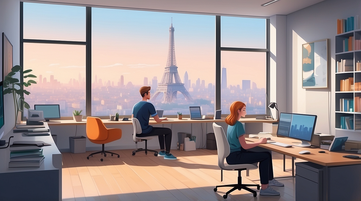 AlbedoBase_XL_Two_students_sitting_in_a_modern_workspace_with_3